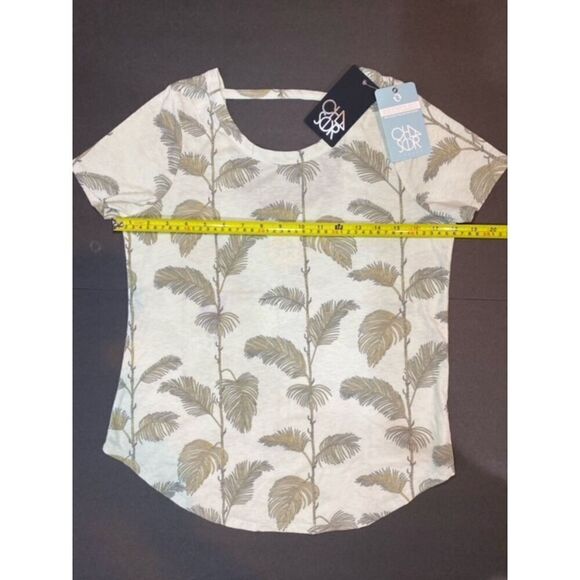 Chaser Women's Top with Tropical Leaves with a Scoop Back Size Small - Picture 9 of 10